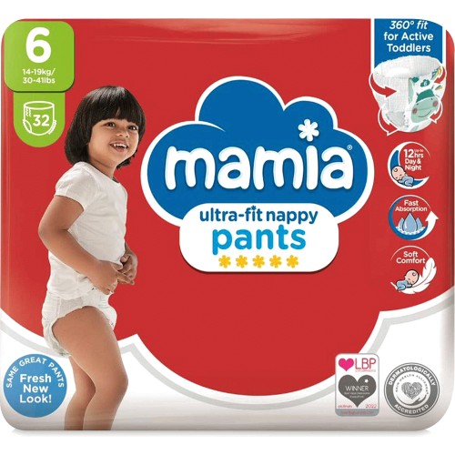 Mamia Nappy Pants 6d (14-19kg)–32vnt 1 Mamia nappy pants 6 dydis