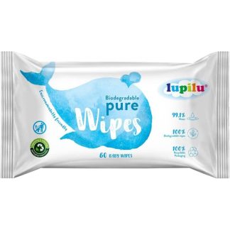 Drėgnos servetėlės Lupilu Pure Wipes Extra Sensitive, 99,4% vanduo, 60vnt.