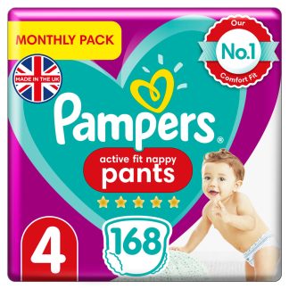 Pampers Active Fit Nappy Pants 4d(9-15kg)–168vnt.,MONTHLY BOX