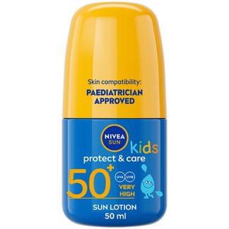 NIVEA Sun Kids Protect & Care 5in1 rutulinis apsauginis losjonas nuo saulės vaikams, SPF 50+, 50 ml