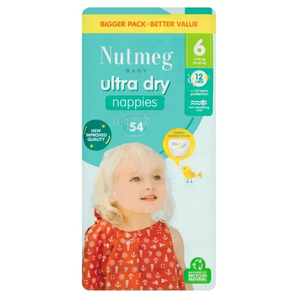 Nutmeg Ultra Dry 6d (13-18kg)–54vnt 1 Nutmeg Ultra Dry 6d (13-18kg)–54vnt